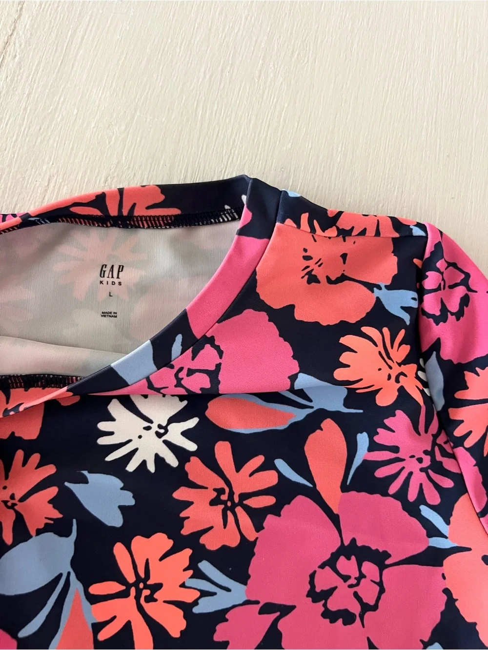 GAP Kids Floral Long Sleeve Rash Guard Swim Top Size L